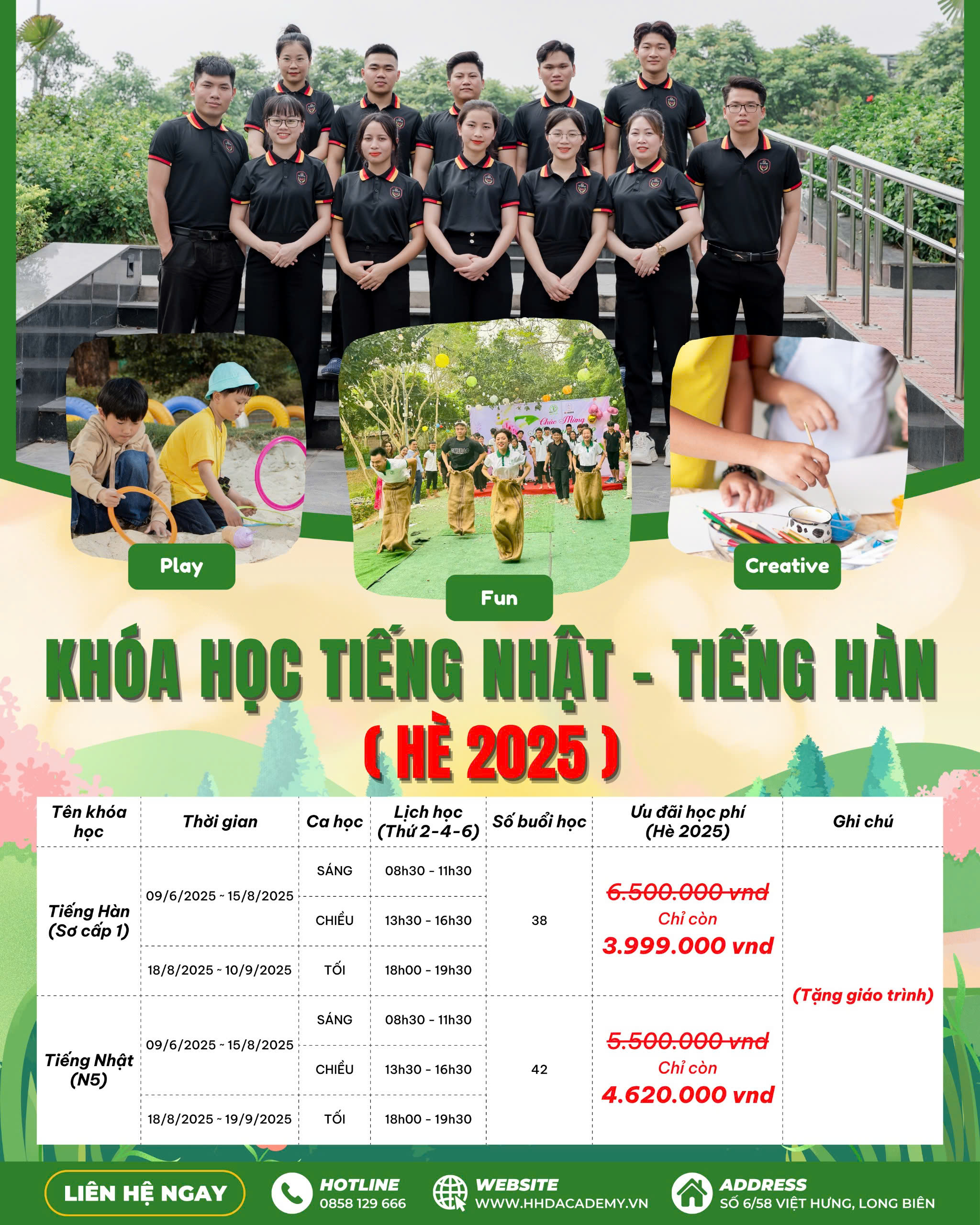 KHÓA HỌC TIẾNG NHẬT – TIẾNG HÀN HÈ 2025 TẠI HHD ACADEMY